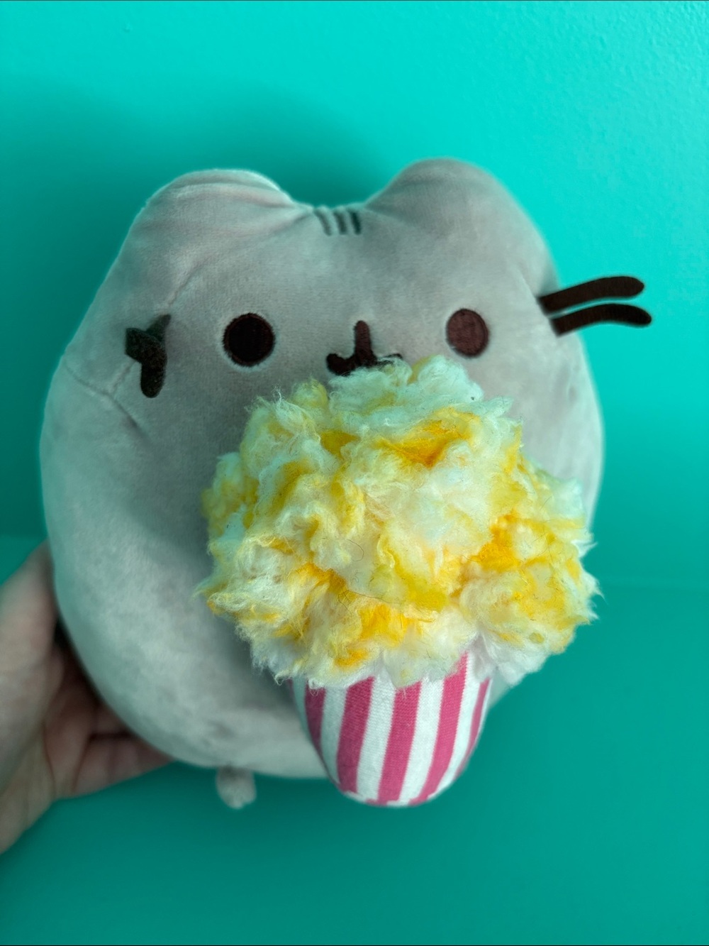 Pusheen Cat Plush with Yellow Popcorn Plush Accessory